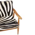 Kendari Armchair - Black and White Leather with Teak Wood