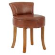 Kendari Lounge Chair - Brown Leather with Round Back