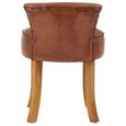 Kendari Lounge Chair - Brown Leather with Round Back