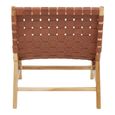 Kendari Armchair - Brown Leather with Teak Wood