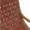 Kendari Armchair - Brown Leather with Teak Wood