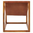 Kendari Chair - Brown Leather with Teak Wood - Cubic Frame