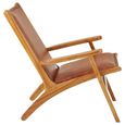 Kendari Lounge Chair - Brown Leather with Teak Wood