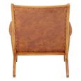 Kendari Lounge Chair - Brown Leather with Teak Wood