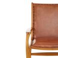 Kendari Lounge Chair - Brown Leather with Teak Wood
