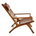 Kendari Armchair - Brown Woven Leather with Teak Wood