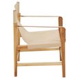 Kendari Lounge Chair - Cream Leather with Teak Wood