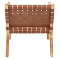 Kendari Lounge Chair - Dark Brown Leather with Teak Wood