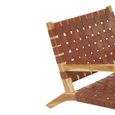 Kendari Lounge Chair - Dark Brown Leather with Teak Wood