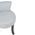 Kendari Lounge Chair - Grey Leather with Round Back