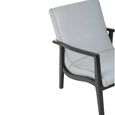 Kendari Armchair - Grey Leather with Teak Wood