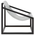 Kendari Chair - Grey Leather with Teak Wood - Cubic Frame