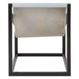 Kendari Chair - Grey Leather with Teak Wood - Cubic Frame