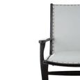 Kendari Lounge Chair - Grey Leather with Teak Wood