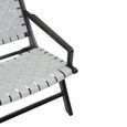 Kendari Armchair - Grey Woven Leather with Teak Wood