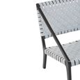 Kendari Chair - Grey Woven Leather with Teak Wood