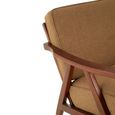 Kendari Armchair - Light Brown Fabric with Teak Wood