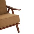 Kendari Armchair - Light Brown Fabric with Teak Wood