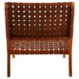 Kendari Chair - Tan Woven Leather with Teak Wood