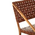 Kendari Chair - Tan Woven Leather with Teak Wood