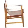 Kendari Lounge Chair - Vintage Brown Leather with Teak Wood - with Footrest