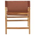 Kendari Lounge Chair - Vintage Brown Leather with Teak Wood - with Footrest