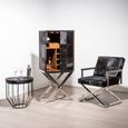 Kensington Townhouse Armchair - Black Leather with Silver Metal