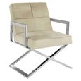 Kensington Townhouse Armchair - Grey Leather with Silver Metal