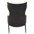 Kiev Armchair - Wing Back - Ivory Fabric and Black Faux Leather