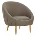 Lagero Armchair - Brown Faux Leather