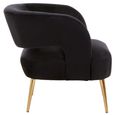 Larissa Accent Chair - Black Velvet Fabric with Gold Metal Legs