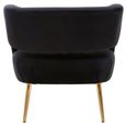 Larissa Accent Chair - Black Velvet Fabric with Gold Metal Legs