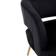 Larissa Accent Chair - Black Velvet Fabric with Gold Metal Legs