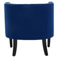 Larissa Accent Chair - Blue Velvet Fabric with Studded Detail