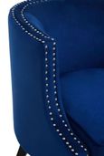 Larissa Accent Chair - Blue Velvet Fabric with Studded Detail