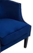 Larissa Accent Chair - Blue Velvet Fabric with Studded Detail