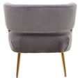 Larissa Accent Chair - Grey Velvet Fabric with Metal Legs