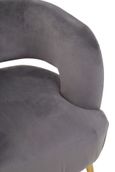 Larissa Accent Chair - Grey Velvet Fabric with Metal Legs