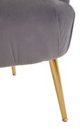 Larissa Accent Chair - Grey Velvet Fabric with Metal Legs