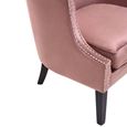 Larissa Accent Chair - Pink Velvet Fabric with Studded Detail