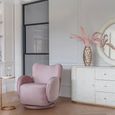Bingham Swivel Chair - Dusky Pink Velvet Fabric