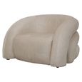 Casa Accent Chair - Cream Velvet Fabric - Curved