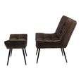 Chrishall Occasional Chair with Footstool - Brown