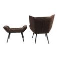 Chrishall Occasional Chair with Footstool - Brown