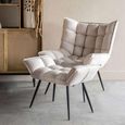 Chrishall Occasional Chair with Footstool - Oatmeal Fabric