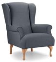 Linnet Denim Fabric Accent Chair