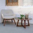 London Lounge Chair - Sand - Fabric - Walnut Legs