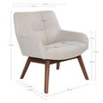 London Lounge Chair - Sand - Fabric - Walnut Legs
