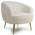 Lucia Boucle Vanilla White Tub Chair