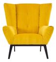 Maiko Armchair - Yellow Fabric with Black Metal Legs
